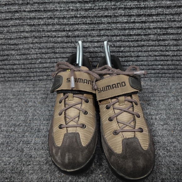 Shimano Mountain Bike Shoes Mens 6 Brown Black Suede Lace Up SH-M 038W - Picture 5 of 15